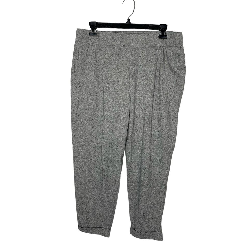 Eileen Fisher Gray Organic and Recycled Cotton Elastic Waist Pant